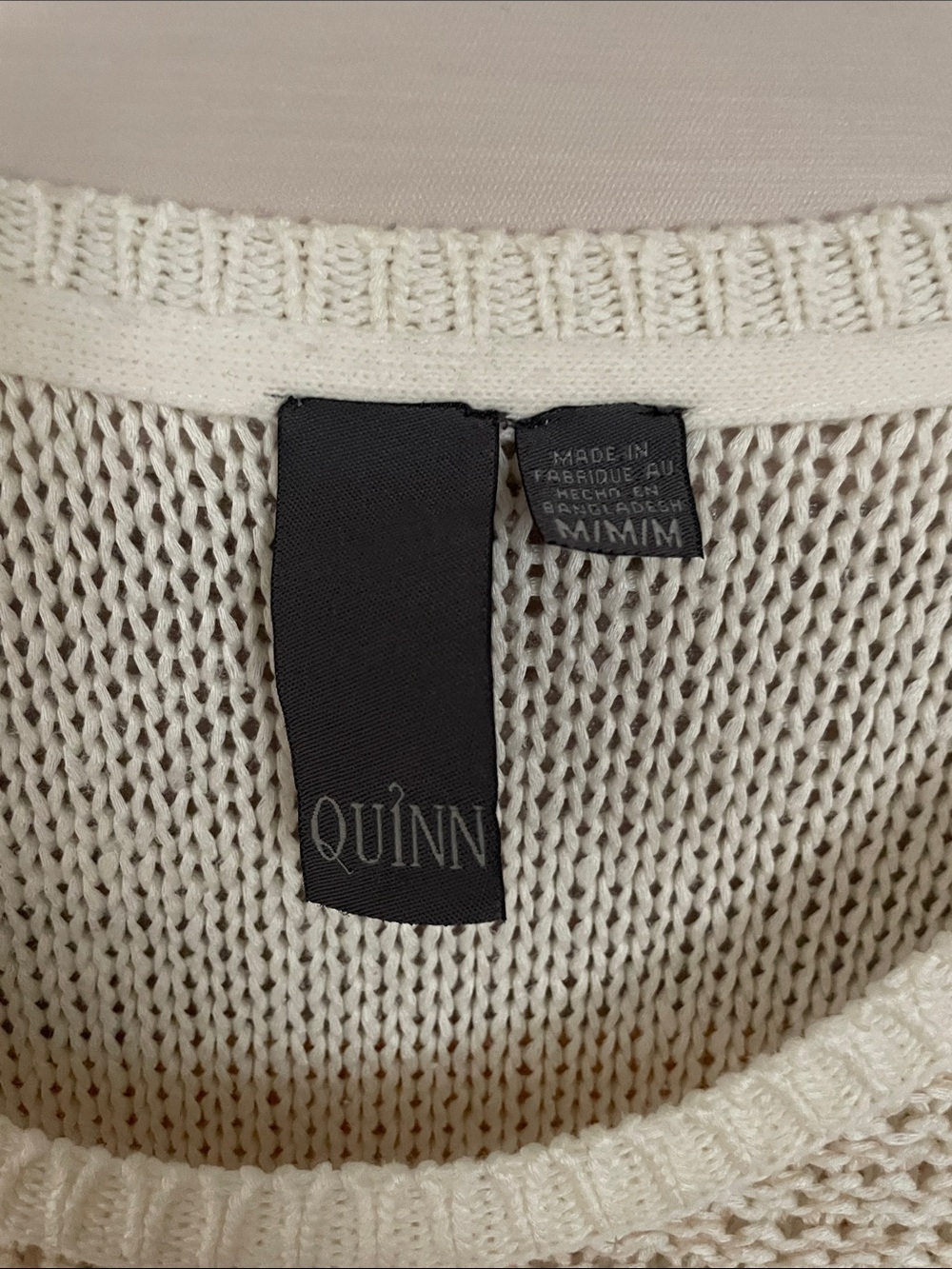 Quinn Light Cream Open-Knit Scoop Neck Sweater - Picture 2 of 4